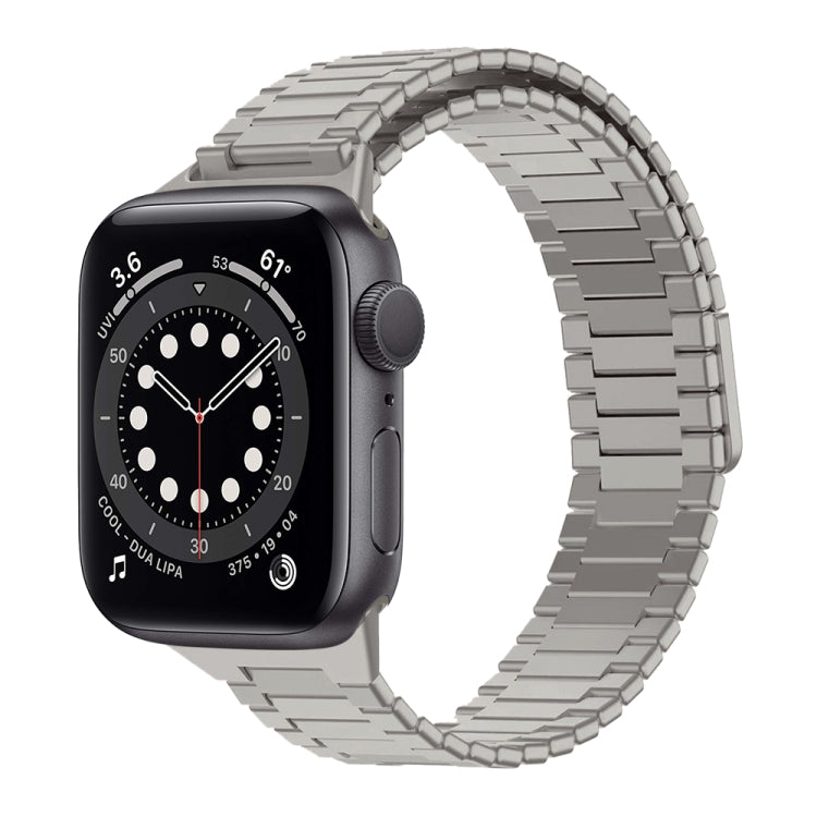 Correia de Relógio de Metal Magnética de Aço Inoxidável Bamboo, Para Apple Watch Series 6 40mm, Para Apple Watch Series 6 44mm, Para Apple Watch Series 5 44mm, Para Apple Watch Series 5 40mm, Para Apple Watch Series 4 44mm, Para Apple Watch Series 4 40mm