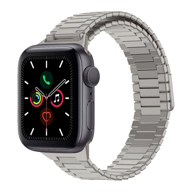 Correia de Relógio de Metal Magnética de Aço Inoxidável Bamboo, Para Apple Watch Series 6 40mm, Para Apple Watch Series 6 44mm, Para Apple Watch Series 5 44mm, Para Apple Watch Series 5 40mm, Para Apple Watch Series 4 44mm, Para Apple Watch Series 4 40mm
