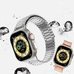 Correia de Relógio de Metal Magnética de Aço Inoxidável Bamboo, Para Apple Watch Series 8 41mm, Para Apple Watch Series 8 45mm, Para Apple Watch SE 2022 40mm, Para Apple Watch SE 2022 44mm, Para Apple Watch Series 7 41mm, Para Apple Watch Series 7 45mm