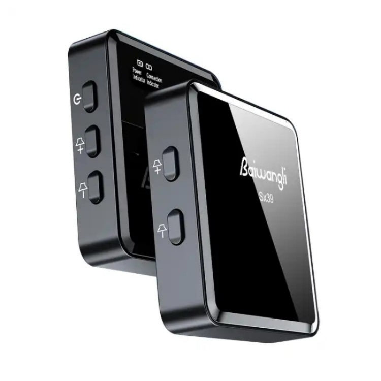 Microfone Lavalier Sem Fios com Redução de Ruído SX39 para iPhone com Transmissor Duplo + Recetor, Para iPhone