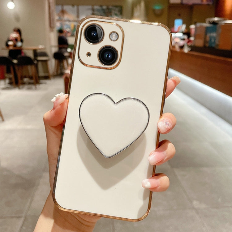 Capa para telemóvel TPU com suporte em forma de coração electroplated, para iPhone 14 Pro Max, para iPhone SE 2022 / 2020 / 7 / 8, para iPhone 13 Pro Max, para iPhone 13 Pro, para iPhone 13, para iPhone 13 mini, para iPhone 12, para iPhone 12 Pro Max