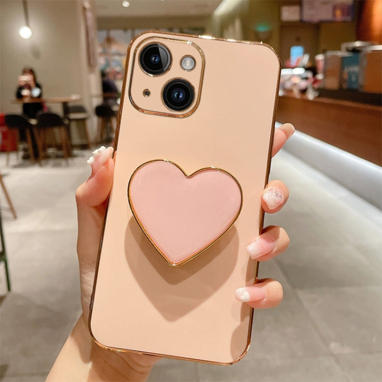 Capa para telemóvel TPU com suporte em forma de coração electroplated, para iPhone 14 Pro Max, para iPhone SE 2022 / 2020 / 7 / 8, para iPhone 13 Pro Max, para iPhone 13 Pro, para iPhone 13, para iPhone 13 mini, para iPhone 12, para iPhone 12 Pro Max