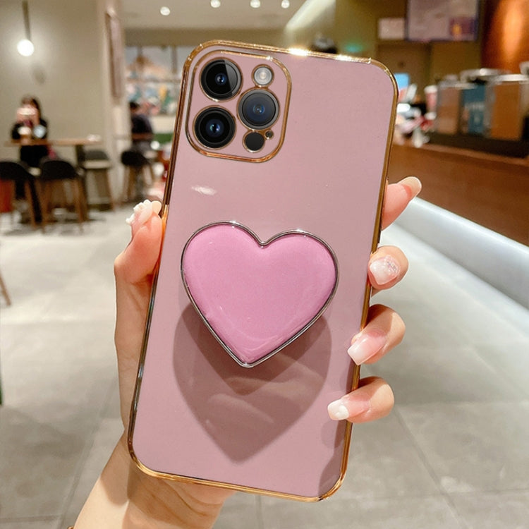 Capa para telemóvel TPU com suporte em forma de coração electroplated, para iPhone 14 Pro Max, para iPhone SE 2022 / 2020 / 7 / 8, para iPhone 13 Pro Max, para iPhone 13 Pro, para iPhone 13, para iPhone 13 mini, para iPhone 12, para iPhone 12 Pro Max