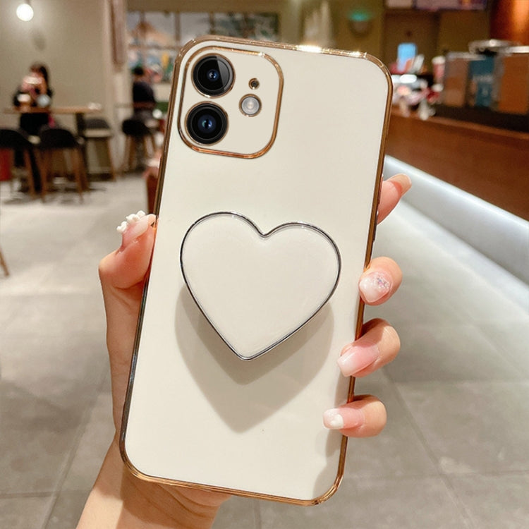Capa para telemóvel TPU com suporte em forma de coração electroplated, para iPhone 14 Pro Max, para iPhone SE 2022 / 2020 / 7 / 8, para iPhone 13 Pro Max, para iPhone 13 Pro, para iPhone 13, para iPhone 13 mini, para iPhone 12, para iPhone 12 Pro Max