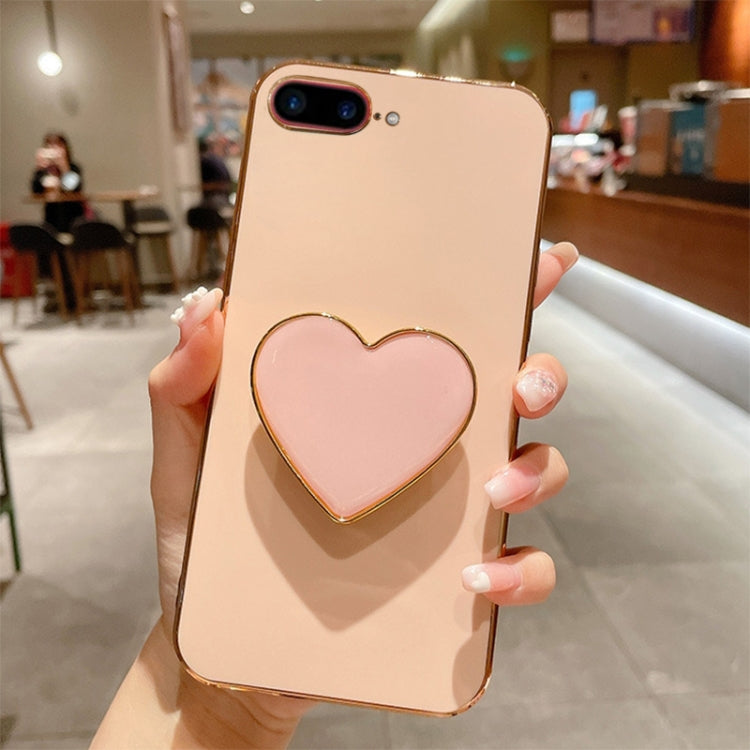 Capa para telemóvel TPU com suporte em forma de coração electroplated, para iPhone 7 Plus / 8 Plus