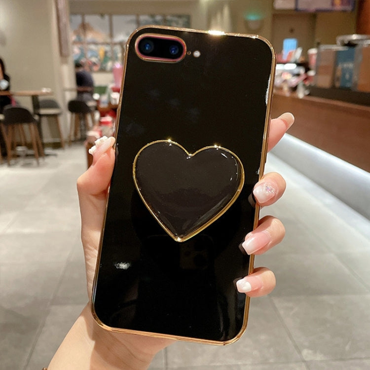 Capa para telemóvel TPU com suporte em forma de coração electroplated, para iPhone 7 Plus / 8 Plus