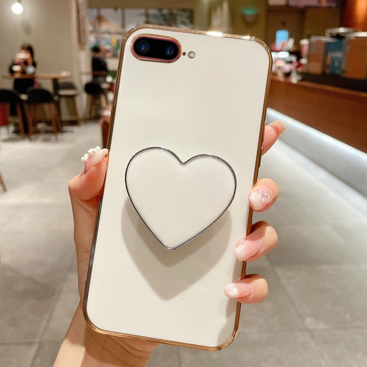 Capa para telemóvel TPU com suporte em forma de coração electroplated, para iPhone 7 Plus / 8 Plus