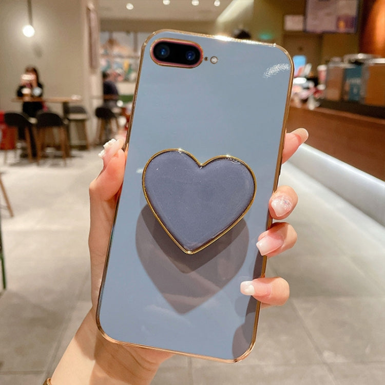 Capa para telemóvel TPU com suporte em forma de coração electroplated, para iPhone 7 Plus / 8 Plus