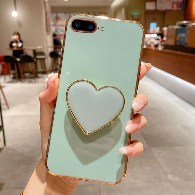 Capa para telemóvel TPU com suporte em forma de coração electroplated, para iPhone 7 Plus / 8 Plus