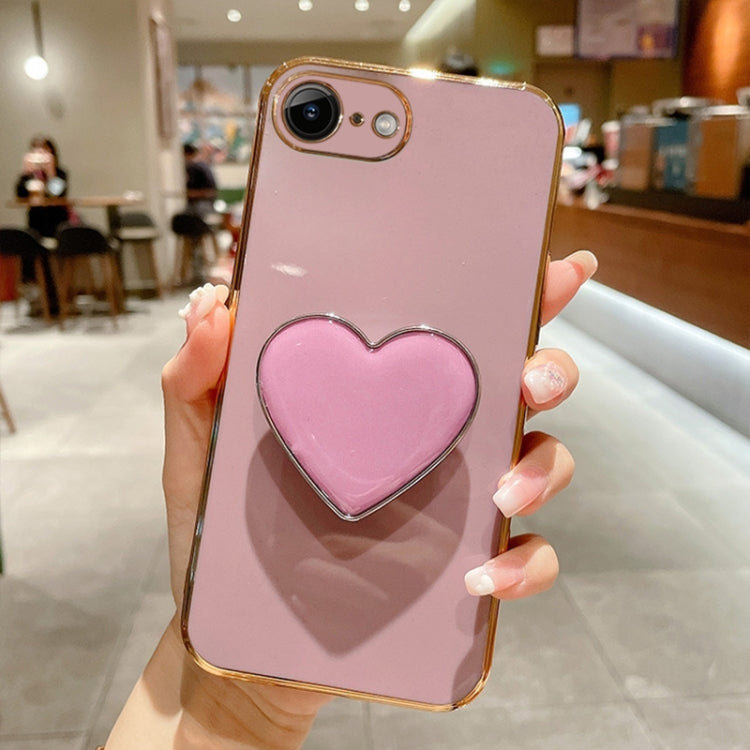 Capa para telemóvel TPU com suporte em forma de coração electroplated, para iPhone 14 Pro Max, para iPhone SE 2022 / 2020 / 7 / 8, para iPhone 13 Pro Max, para iPhone 13 Pro, para iPhone 13, para iPhone 13 mini, para iPhone 12, para iPhone 12 Pro Max