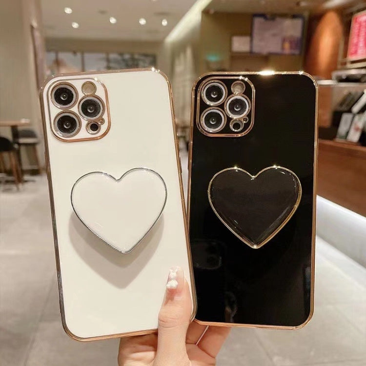 Capa para telemóvel TPU com suporte em forma de coração electroplated, para iPhone 7 Plus / 8 Plus