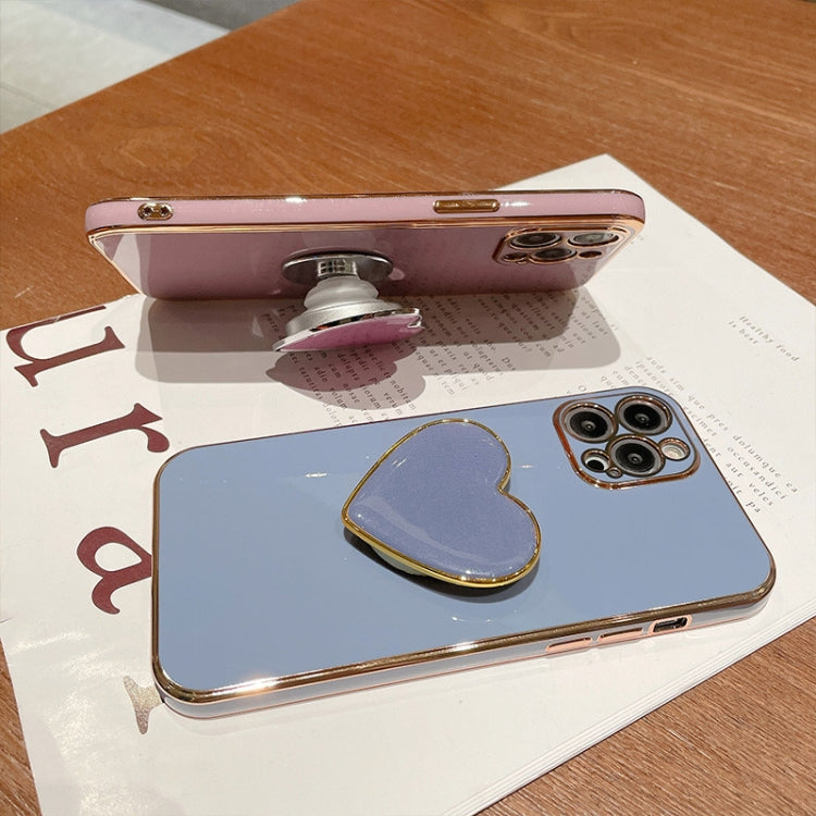 Capa para telemóvel TPU com suporte em forma de coração electroplated, para iPhone 14 Pro Max, para iPhone SE 2022 / 2020 / 7 / 8, para iPhone 13 Pro Max, para iPhone 13 Pro, para iPhone 13, para iPhone 13 mini, para iPhone 12, para iPhone 12 Pro Max