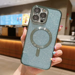Capa de Telemóvel TPU MagSafe com Electroplating de Glitter, Para iPhone 16 Pro, Para iPhone 16 Plus, Para iPhone 16, Para iPhone 15 Pro Max, Para iPhone 15 Pro, Para iPhone 15 Plus