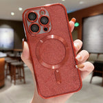 Capa de Telemóvel TPU MagSafe com Electroplating de Glitter, Para iPhone 16 Pro, Para iPhone 16 Plus, Para iPhone 16, Para iPhone 15 Pro Max, Para iPhone 15 Pro, Para iPhone 15 Plus