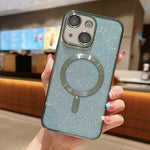 Capa de Telemóvel TPU MagSafe com Electroplating de Glitter, Para iPhone 16 Pro, Para iPhone 16 Plus, Para iPhone 16, Para iPhone 15 Pro Max, Para iPhone 15 Pro, Para iPhone 15 Plus