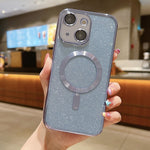Capa de Telemóvel TPU MagSafe com Electroplating de Glitter, Para iPhone 16 Pro, Para iPhone 16 Plus, Para iPhone 16, Para iPhone 15 Pro Max, Para iPhone 15 Pro, Para iPhone 15 Plus