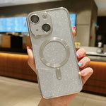 Capa de Telemóvel TPU MagSafe com Electroplating de Glitter, Para iPhone 16 Pro, Para iPhone 16 Plus, Para iPhone 16, Para iPhone 15 Pro Max, Para iPhone 15 Pro, Para iPhone 15 Plus