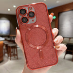 Capa de Telemóvel TPU MagSafe com Electroplating de Glitter, Para iPhone 11 Pro Max, Para iPhone 11, Para iPhone 11 Pro, Para iPhone X / XS, Para iPhone XR, Para iPhone XS Max