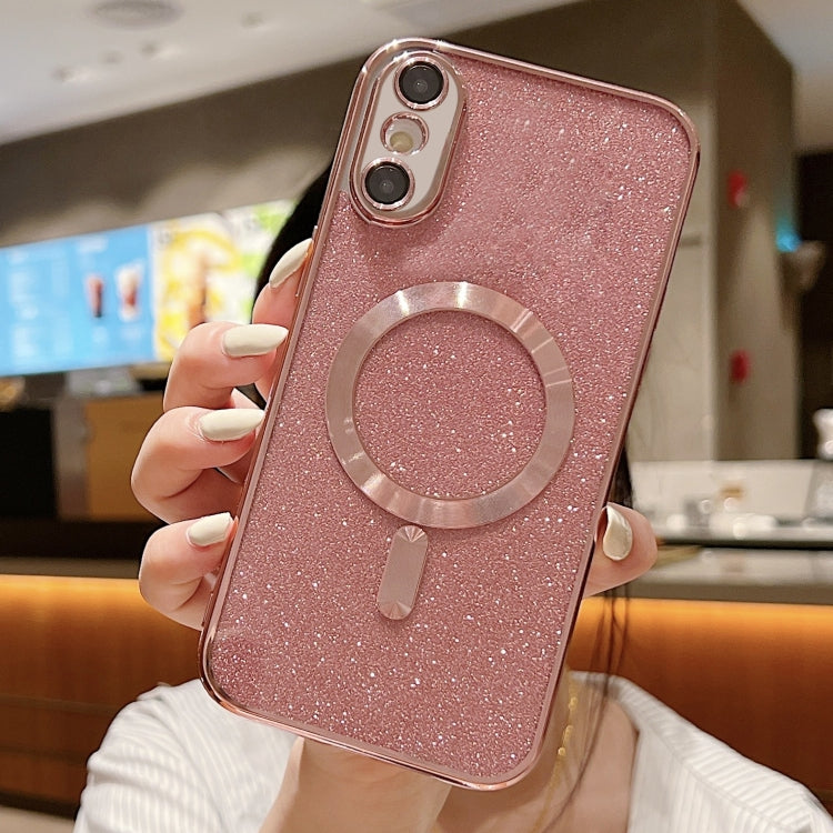 Capa de Telemóvel TPU MagSafe com Electroplating de Glitter, Para iPhone 11 Pro Max, Para iPhone 11, Para iPhone 11 Pro, Para iPhone X / XS, Para iPhone XR, Para iPhone XS Max