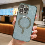 Capa de Telemóvel TPU MagSafe com Electroplating de Glitter, Para iPhone 16 Pro, Para iPhone 16 Plus, Para iPhone 16, Para iPhone 15 Pro Max, Para iPhone 15 Pro, Para iPhone 15 Plus