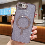 Capa para telemóvel MagSafe TPU com glitter electroplated, para iPhone 17e / 16e, para iPhone 17 Pro Max, para iPhone 17 Pro, para iPhone 17, para iPhone Air, para iPhone 16 Pro Max