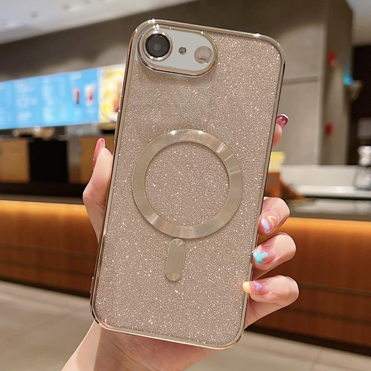 Capa para telemóvel MagSafe TPU com glitter electroplated, para iPhone 17e / 16e, para iPhone 17 Pro Max, para iPhone 17 Pro, para iPhone 17, para iPhone Air, para iPhone 16 Pro Max