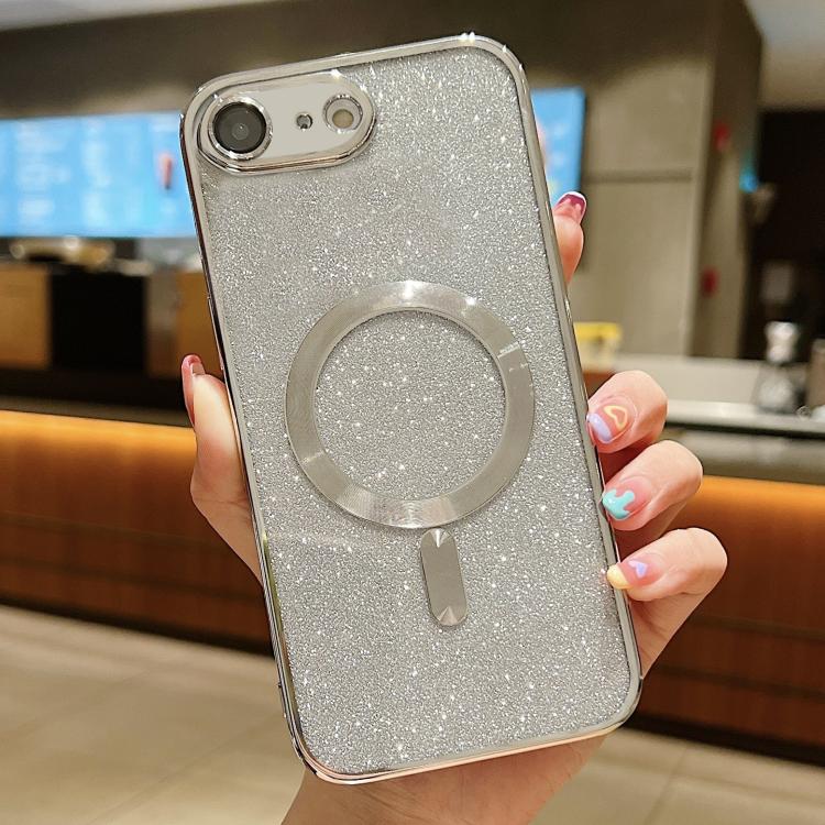 Capa para telemóvel MagSafe TPU com glitter electroplated, para iPhone 17e / 16e, para iPhone 17 Pro Max, para iPhone 17 Pro, para iPhone 17, para iPhone Air, para iPhone 16 Pro Max