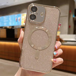 Capa para telemóvel MagSafe TPU com glitter electroplated, para iPhone 17e / 16e, para iPhone 17 Pro Max, para iPhone 17 Pro, para iPhone 17, para iPhone Air, para iPhone 16 Pro Max