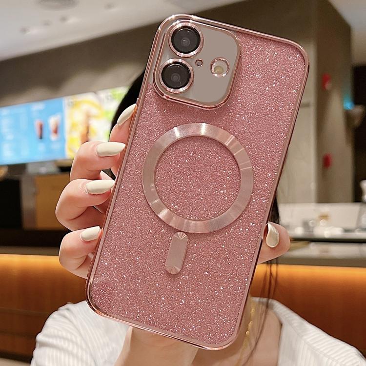 Capa para telemóvel MagSafe TPU com glitter electroplated, para iPhone 17e / 16e, para iPhone 17 Pro Max, para iPhone 17 Pro, para iPhone 17, para iPhone Air, para iPhone 16 Pro Max