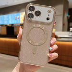Capa para telemóvel MagSafe TPU com glitter electroplated, para iPhone 17e / 16e, para iPhone 17 Pro Max, para iPhone 17 Pro, para iPhone 17, para iPhone Air, para iPhone 16 Pro Max