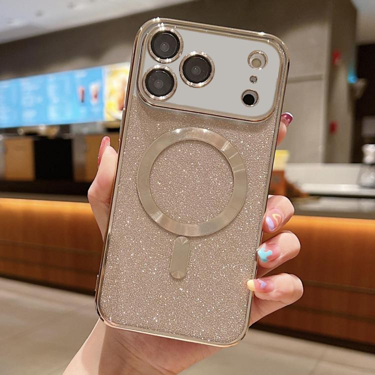 Capa para telemóvel MagSafe TPU com glitter electroplated, para iPhone 17e / 16e, para iPhone 17 Pro Max, para iPhone 17 Pro, para iPhone 17, para iPhone Air, para iPhone 16 Pro Max