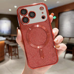 Capa para telemóvel MagSafe TPU com glitter electroplated, para iPhone 17e / 16e, para iPhone 17 Pro Max, para iPhone 17 Pro, para iPhone 17, para iPhone Air, para iPhone 16 Pro Max