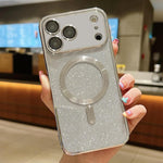Capa para telemóvel MagSafe TPU com glitter electroplated, para iPhone 17e / 16e, para iPhone 17 Pro Max, para iPhone 17 Pro, para iPhone 17, para iPhone Air, para iPhone 16 Pro Max