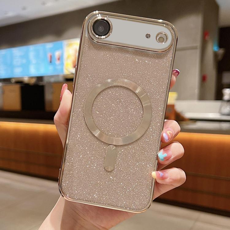 Capa para telemóvel MagSafe TPU com glitter electroplated, para iPhone 17e / 16e, para iPhone 17 Pro Max, para iPhone 17 Pro, para iPhone 17, para iPhone Air, para iPhone 16 Pro Max