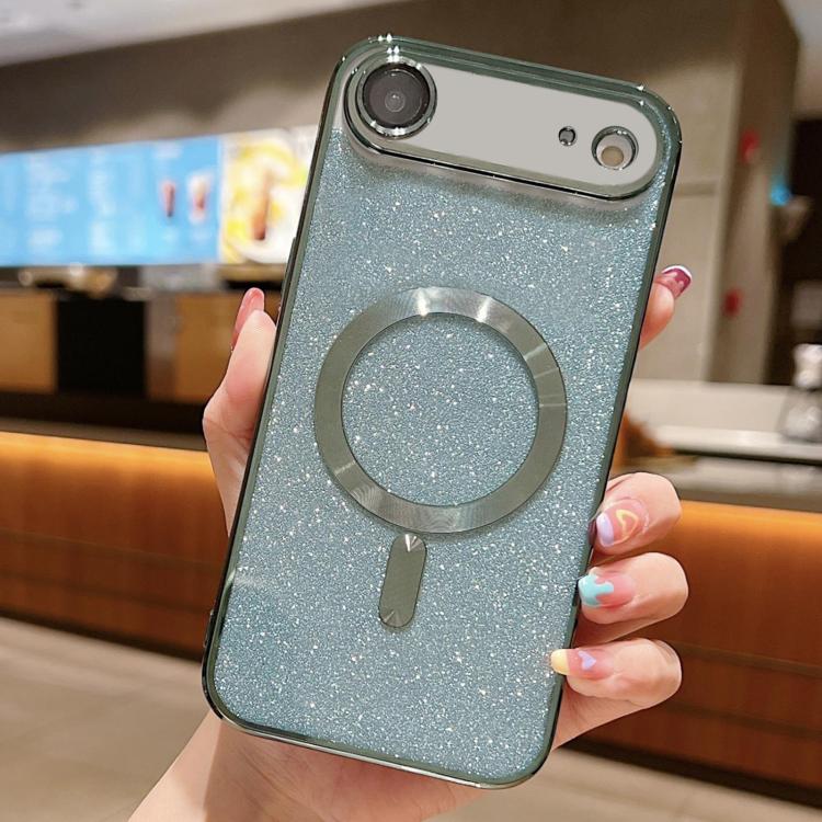 Capa para telemóvel MagSafe TPU com glitter electroplated, para iPhone 17e / 16e, para iPhone 17 Pro Max, para iPhone 17 Pro, para iPhone 17, para iPhone Air, para iPhone 16 Pro Max