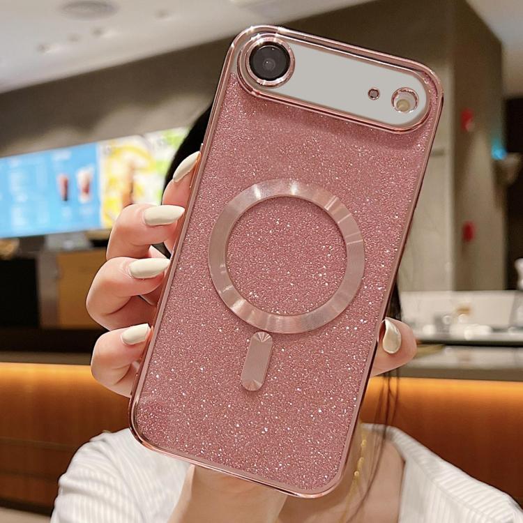 Capa para telemóvel MagSafe TPU com glitter electroplated, para iPhone 17e / 16e, para iPhone 17 Pro Max, para iPhone 17 Pro, para iPhone 17, para iPhone Air, para iPhone 16 Pro Max