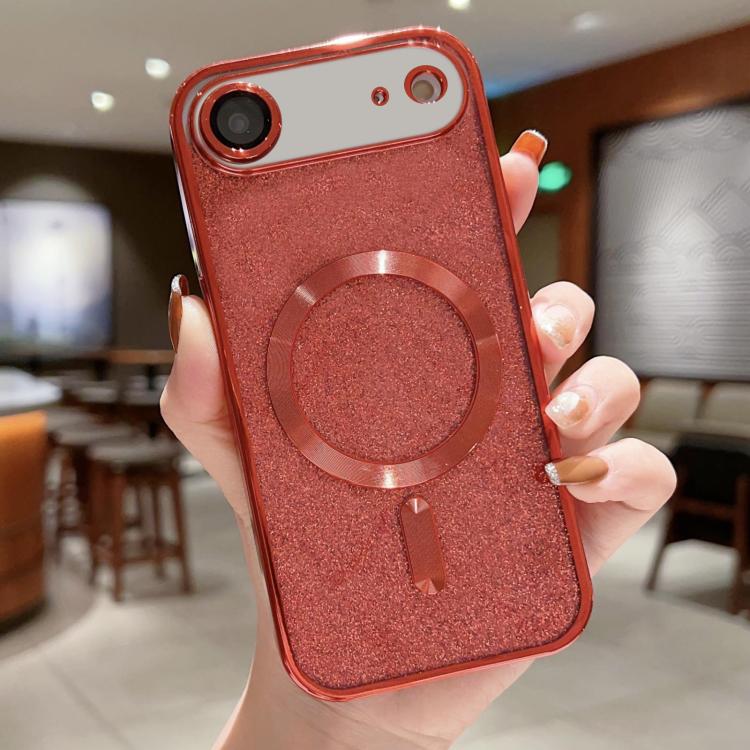 Capa para telemóvel MagSafe TPU com glitter electroplated, para iPhone 17e / 16e, para iPhone 17 Pro Max, para iPhone 17 Pro, para iPhone 17, para iPhone Air, para iPhone 16 Pro Max