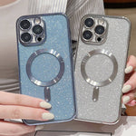 Capa de Telemóvel TPU MagSafe com Electroplating de Glitter, Para iPhone 11 Pro Max, Para iPhone 11, Para iPhone 11 Pro, Para iPhone X / XS, Para iPhone XR, Para iPhone XS Max