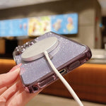 Capa para telemóvel MagSafe TPU com glitter electroplated, para iPhone 17e / 16e, para iPhone 17 Pro Max, para iPhone 17 Pro, para iPhone 17, para iPhone Air, para iPhone 16 Pro Max
