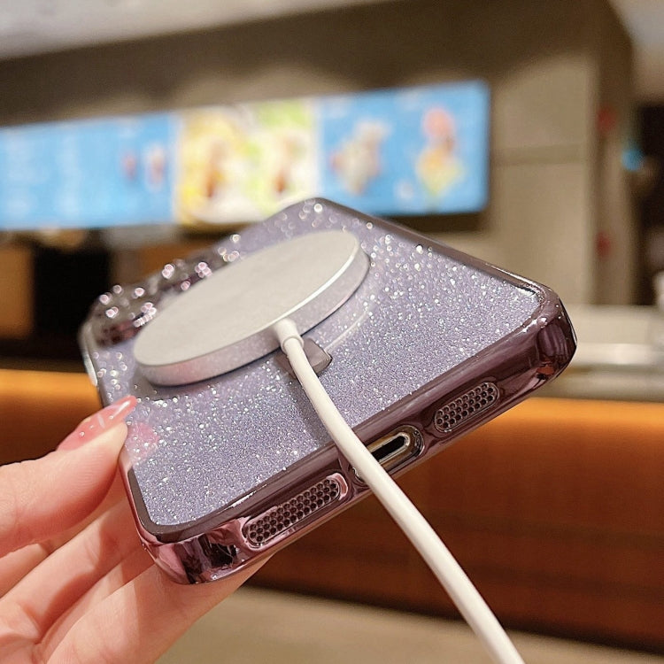 Capa de Telemóvel TPU MagSafe com Electroplating de Glitter, Para iPhone 16 Pro, Para iPhone 16 Plus, Para iPhone 16, Para iPhone 15 Pro Max, Para iPhone 15 Pro, Para iPhone 15 Plus