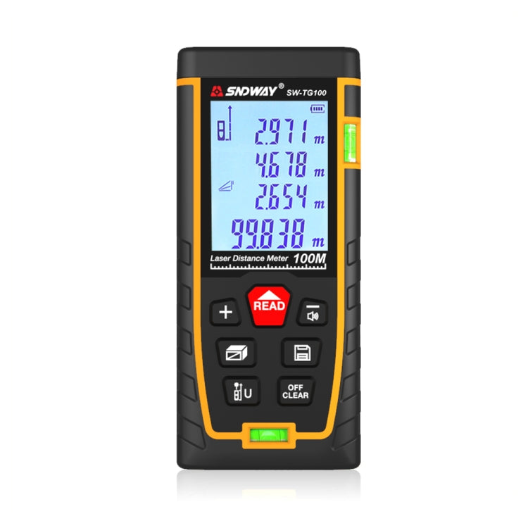 Medidor de Distância a Laser com Bolha Horizontal Dupla SNDWAY SW-TG100, Ferramenta de Alcance Manual