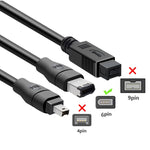 Cabo adaptador JUNSUNMAY Firewire IEEE 1394 macho de 6 pinos para USB 2.0 macho, 1.8m, 3m, 4.5m