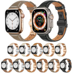 Correia de Relógio com Fivela Borboleta de Pele Lisa, Para Apple Watch SE 2022 40mm, Para Apple Watch SE 2022 44mm, Para Apple Watch Series 7 41mm, Para Apple Watch Series 7 45mm
