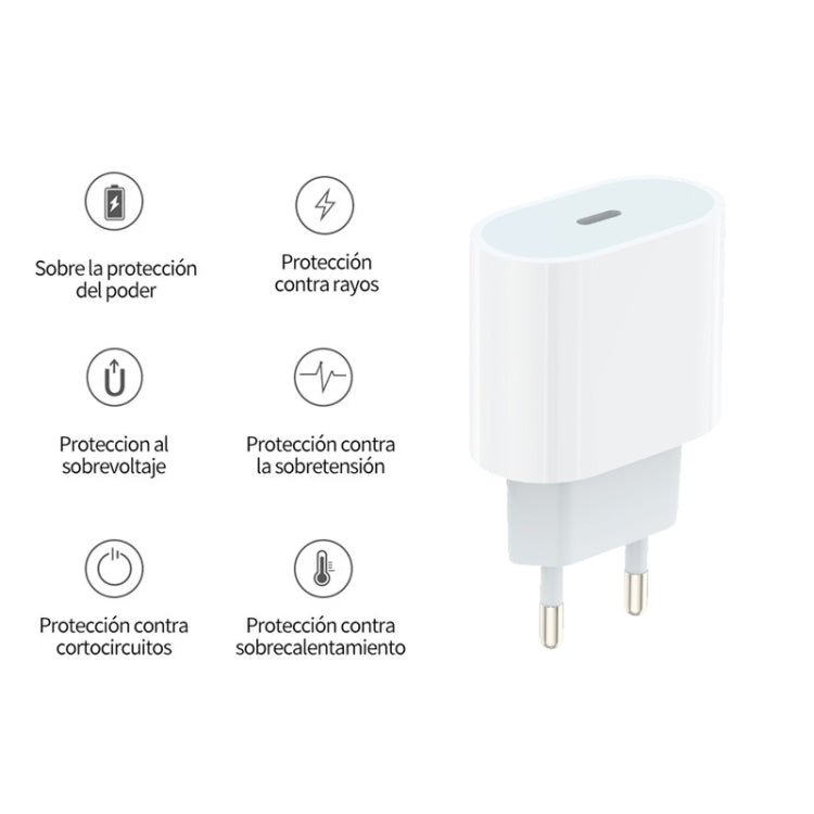 Carregador PD35W USB-C / Tipo-C para Série iPhone / iPad, Ficha UE, Ficha UE
