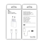 Carregador PD35W USB-C / Tipo-C com Cabo de Dados Tipo-C para Tipo-C de 1m, Ficha UE, Ficha UE + Cabo Tipo-C