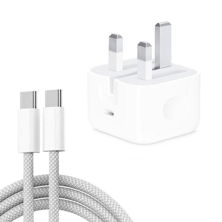 Carregador PD35W USB-C / Tipo-C com Cabo de Dados Tipo-C para Tipo-C de 1m, Ficha UK, Ficha UK + Cabo Tipo-C
