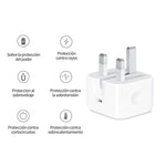 Carregador PD35W USB-C / Tipo-C com Cabo de Dados Tipo-C para Tipo-C de 1m, Ficha UK, Ficha UK + Cabo Tipo-C