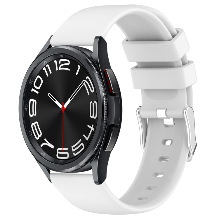 Correia de relógio em silicone de cor sólida lisa 20mm, para Samsung Galaxy Watch 6 Classic 47mm, para Samsung Galaxy Watch 6 44mm, para Samsung Galaxy Watch 6 40mm, para Samsung Galaxy Watch 6 Classic 43mm