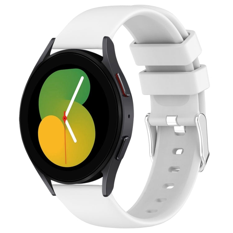 Correia de relógio em silicone de cor sólida lisa 20mm, para Samsung Galaxy Watch 5 40mm, para Samsung Galaxy Watch 4 44mm, para Samsung Galaxy Watch 4 40mm, para Samsung Galaxy Watch 4 Classic 46mm