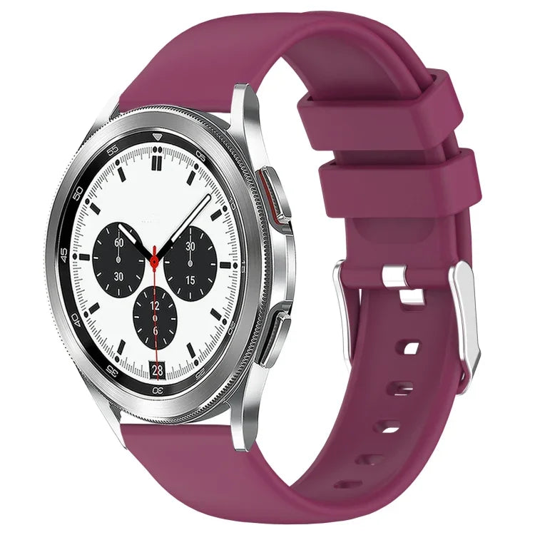 Pulseira de Silicone Lisa de Cor Sólida 20mm, Para Samsung Galaxy Watch 4 Classic 42mm, Para Samsung Galaxy Watch Active 2 44mm, Para Samsung Galaxy Watch Active 2 40mm, Para Samsung Galaxy Watch 42mm